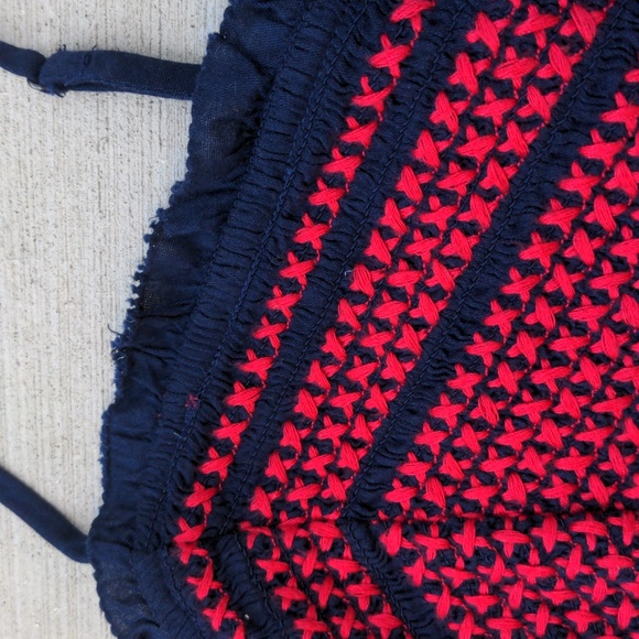 3/$15 Old Navy smocked cami tank cross stitch boho peplum sz XL NWT - Picture 3 of 7